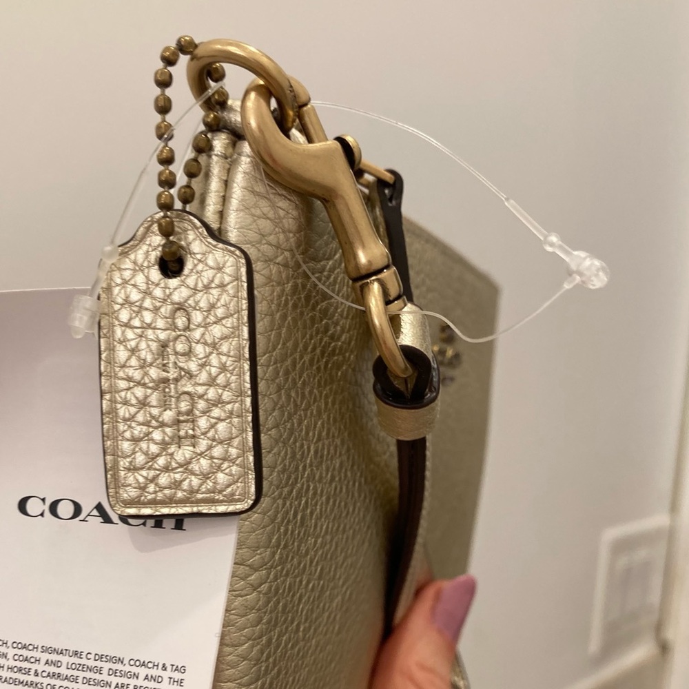 Coach Champaigne Gold Wristlet Clutch Pouch - Picture 5 of 6